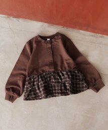 Tシャツ/カットソー（ブラウン/茶色系・チェック柄）ファッション通販