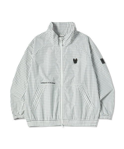 LIFE WORK(ライフワーク)の「グリッドパターンジップアップジャンパー(ブルゾン・メンズ・ブラック/アイボリー・MEDIUM/LARGE)」の1枚目の写真