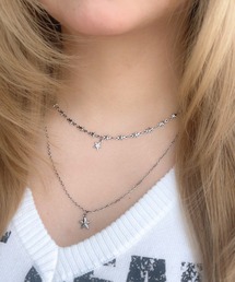 E.M.A.N.O.N（エマノン）の「【E.M.A.N.O.N】【466940】Y2Kスター2連チェーンネックレス(RO)（ネックレス）」