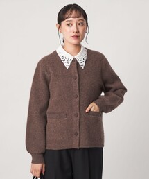 ［size SHORTあり］FOXブレンド セッケツ ノーカラー カーディガン