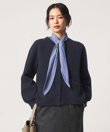 ［size SHORTあり］FOXブレンド セッケツ ノーカラー カーディガン