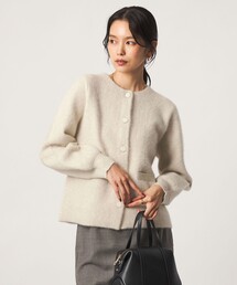 ［size SHORTあり］FOXブレンド セッケツ ノーカラー カーディガン