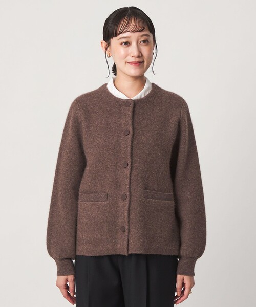 green label relaxing（グリーンレーベルリラクシング）の「［size SHORTあり］FOXブレンド セッケツ ノーカラー カーディガン（カーディガン/ボレロ・レディース・ネイビー/オフホワイト/ダークブラウン・SHORT/FREE）」の19枚目の写真