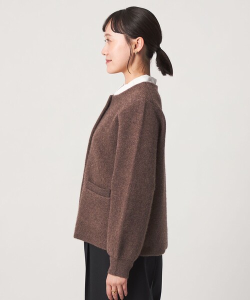 green label relaxing（グリーンレーベルリラクシング）の「［size SHORTあり］FOXブレンド セッケツ ノーカラー カーディガン（カーディガン/ボレロ・レディース・ネイビー/オフホワイト/ダークブラウン・SHORT/FREE）」の20枚目の写真