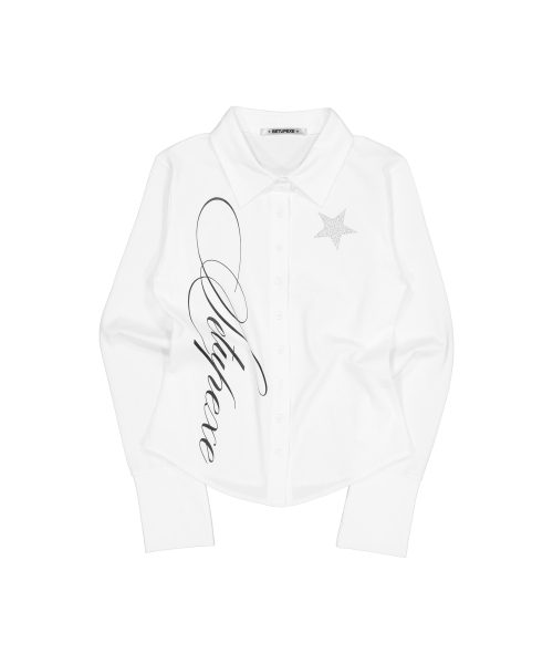 SETUP-EXE（セットアップイーエックスイー）の「LETTERING LOGO SHIRT / ホワイト（シャツ/ブラウス・レディース・その他・OS）」の5枚目の写真
