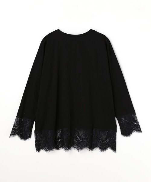 feerique(フィーリック)の「feerique レース付コンパクト天竺(Tシャツ/カットソー・レディース・ライトグレー・2)」の2枚目の写真