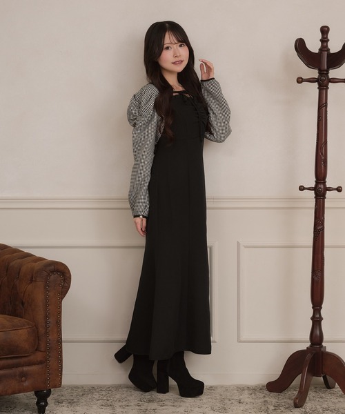 apres jour(アプレジュール)の「【セット着用可能】フロントリボンショートボレロ(カーディガン/ボレロ・レディース・ブラウン系その他/ブラック系その他/ブラック・フリー/X-LARGE)」の4枚目の写真