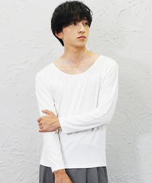 【MinoriTY】とろみUネックカットソー メンズ インナー 秋服 家庭洗濯可能