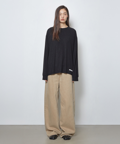 FRANTICSERVICE（フランティックサービス）の「ゆったりクルーネックロングスリーブ - ブラック（Tシャツ/カットソー・レディース・ブラック・FREE）」の3枚目の写真