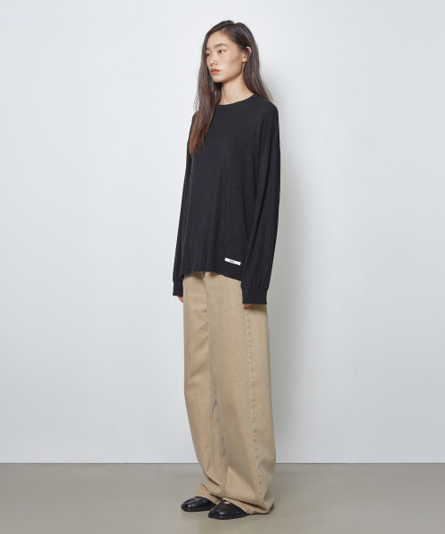 FRANTICSERVICE（フランティックサービス）の「ゆったりクルーネックロングスリーブ - ブラック（Tシャツ/カットソー・レディース・ブラック・FREE）」の4枚目の写真