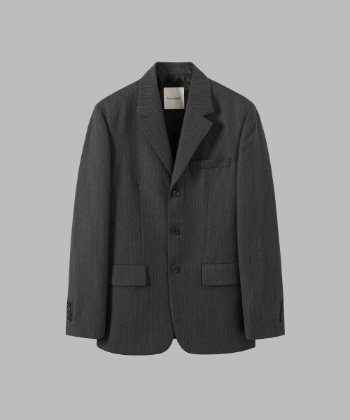 NONBLANK(ノンブランク)の「バーティカル ルーズフィット 3BTYN ジャケット_DARK GREY(テーラードジャケット・メンズ・その他・MEDIUM/LARGE/X-LARGE)」の1枚目の写真