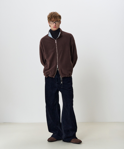NOUN（ノウン）の「フォールドベルベットデニムパンツ (ダークネイビー)（デニムパンツ・メンズ・その他・0/2/1）」の3枚目の写真
