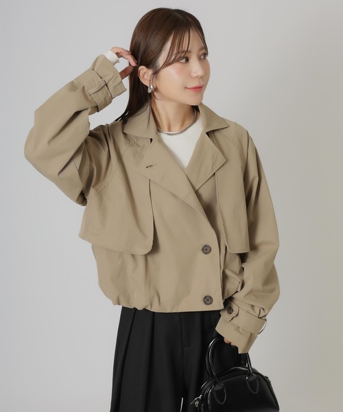 Riberry(リベリー)の「バルーンショートトレンチコート(トレンチコート・レディース・ベージュ/ブラック/カーキ・MEDIUM)」の13枚目の写真