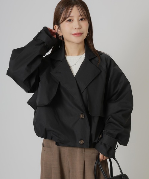 Riberry(リベリー)の「バルーンショートトレンチコート(トレンチコート・レディース・ベージュ/ブラック/カーキ・MEDIUM)」の4枚目の写真