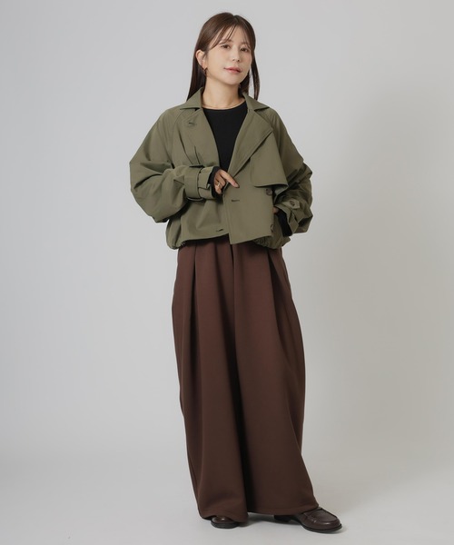 Riberry(リベリー)の「バルーンショートトレンチコート(トレンチコート・レディース・ベージュ/ブラック/カーキ・MEDIUM)」の21枚目の写真