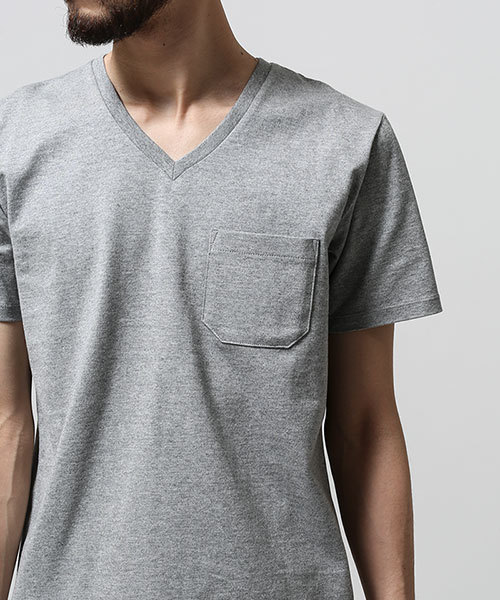 NANO universe（ナノユニバース）の「Anti Soaked(R) MIX Vneck T（Tシャツ/カットソー・メンズ・グレー/チャコール/ネイビー・MEDIUM/SMALL/LARGE/X-LARGE）」の7枚目の写真