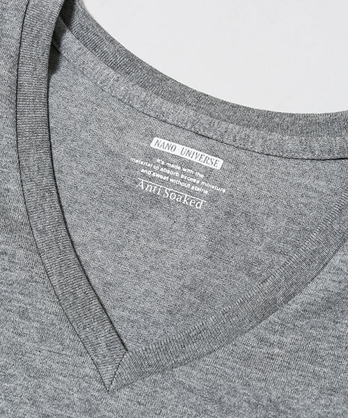 NANO universe（ナノユニバース）の「Anti Soaked(R) MIX Vneck T（Tシャツ/カットソー・メンズ・グレー/チャコール/ネイビー・MEDIUM/SMALL/LARGE/X-LARGE）」の9枚目の写真