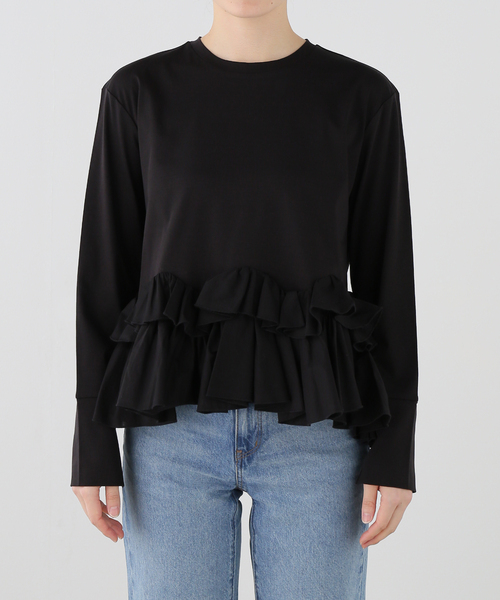 IENA（イエナ）の「MARILYN MOON/マリリンムーン ruffle top カットソー 4264-182（Tシャツ/カットソー・レディース・ブラック/ホワイト・FREE）」の9枚目の写真