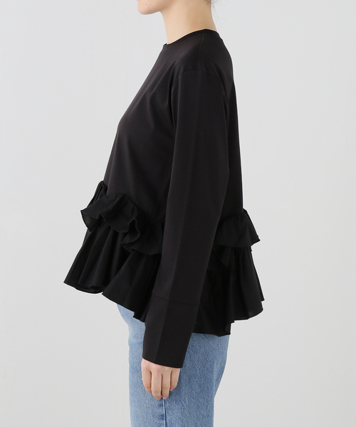 IENA（イエナ）の「MARILYN MOON/マリリンムーン ruffle top カットソー 4264-182（Tシャツ/カットソー・レディース・ブラック/ホワイト・FREE）」の10枚目の写真