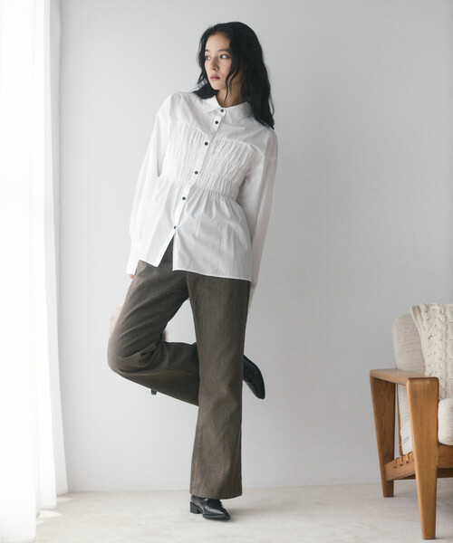 Firsthand（ファーストハンド）の「限定展開 Firsthand/ファーストハンド シャーリングステッチシャツ（シャツ/ブラウス・レディース・サックスブルー/ホワイト・FREE）」の11枚目の写真