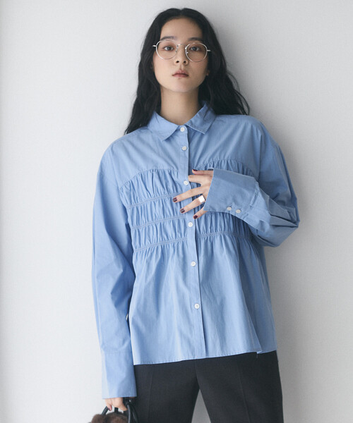 Firsthand（ファーストハンド）の「限定展開 Firsthand/ファーストハンド シャーリングステッチシャツ（シャツ/ブラウス・レディース・サックスブルー/ホワイト・FREE）」の20枚目の写真