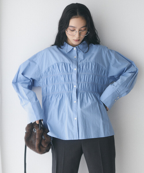 Firsthand（ファーストハンド）の「限定展開 Firsthand/ファーストハンド シャーリングステッチシャツ（シャツ/ブラウス・レディース・サックスブルー/ホワイト・FREE）」の21枚目の写真