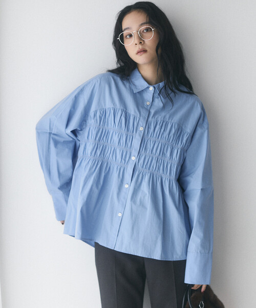 Firsthand（ファーストハンド）の「限定展開 Firsthand/ファーストハンド シャーリングステッチシャツ（シャツ/ブラウス・レディース・サックスブルー/ホワイト・FREE）」の3枚目の写真