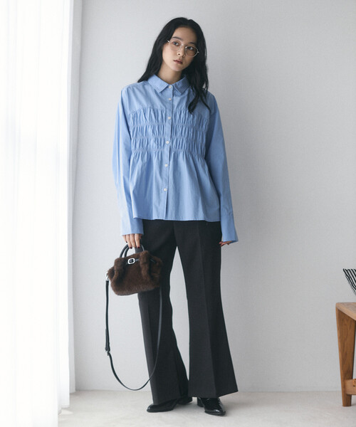 Firsthand（ファーストハンド）の「限定展開 Firsthand/ファーストハンド シャーリングステッチシャツ（シャツ/ブラウス・レディース・サックスブルー/ホワイト・FREE）」の6枚目の写真