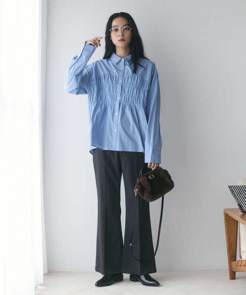 Firsthand（ファーストハンド）の「限定展開 Firsthand/ファーストハンド シャーリングステッチシャツ（シャツ/ブラウス・レディース・サックスブルー/ホワイト・FREE）」の7枚目の写真