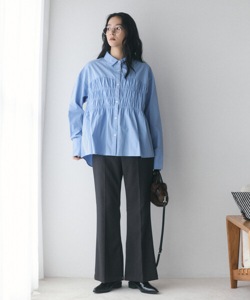 Firsthand（ファーストハンド）の「限定展開 Firsthand/ファーストハンド シャーリングステッチシャツ（シャツ/ブラウス・レディース・サックスブルー/ホワイト・FREE）」の9枚目の写真