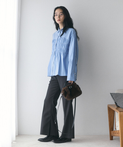 Firsthand（ファーストハンド）の「限定展開 Firsthand/ファーストハンド シャーリングステッチシャツ（シャツ/ブラウス・レディース・サックスブルー/ホワイト・FREE）」の10枚目の写真
