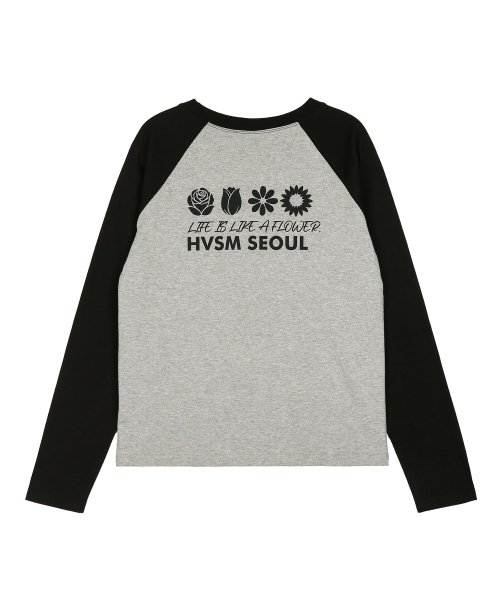 HAVISM(ヘビズム)の「W NAME CARD RAGLAN L/S TEE(GREY)(Tシャツ/カットソー・レディース・その他・FREE)」の1枚目の写真