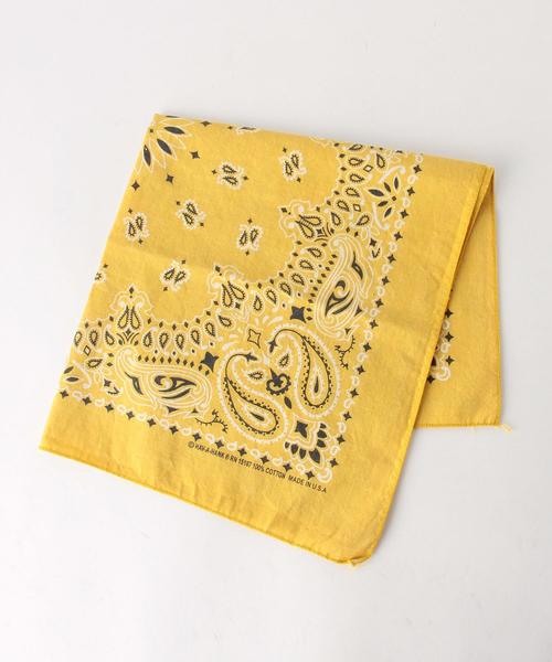 BEAUTY&YOUTH UNITED ARROWS（ビューティーアンドユースユナイテッドアローズ）の「BY THE BANDANNA COMPANY ペイズリーバンダナ ◆（バンダナ/スカーフ・レディース・ケリー/ダークグレー/イエロー/オレンジ系その他/ホワイト・FREE）」の4枚目の写真