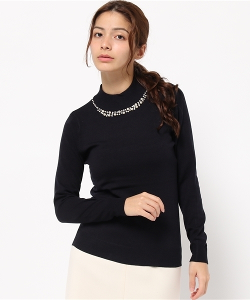 earth music&ecology（アースミュージックアンドエコロジー）の「【2016Autumn】《ハイハイハイネック》ニットプルオーバー（ニット/セーター・レディース・ブルーグリーン/ピンクベージュ/アイボリー/ブラック/サックスブルー/レッド/ライトグレー/キャメル/マスタード/ネイビー・L/S/M）」の4枚目の写真