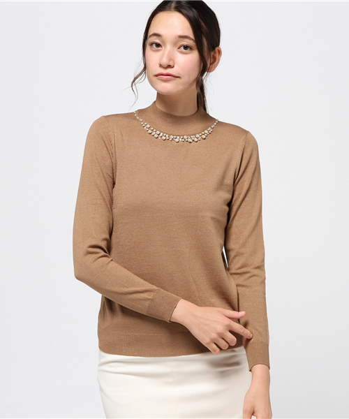 earth music&ecology（アースミュージックアンドエコロジー）の「【2016Autumn】《ハイハイハイネック》ニットプルオーバー（ニット/セーター・レディース・ブルーグリーン/ピンクベージュ/アイボリー/ブラック/サックスブルー/レッド/ライトグレー/キャメル/マスタード/ネイビー・L/S/M）」の8枚目の写真