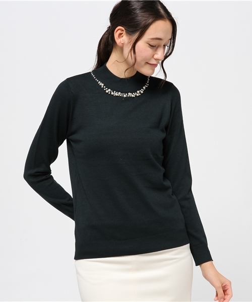 earth music&ecology（アースミュージックアンドエコロジー）の「【2016Autumn】《ハイハイハイネック》ニットプルオーバー（ニット/セーター・レディース・ブルーグリーン/ピンクベージュ/アイボリー/ブラック/サックスブルー/レッド/ライトグレー/キャメル/マスタード/ネイビー・L/S/M）」の6枚目の写真