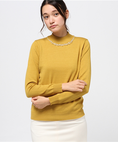 earth music&ecology（アースミュージックアンドエコロジー）の「【2016Autumn】《ハイハイハイネック》ニットプルオーバー（ニット/セーター・レディース・ブルーグリーン/ピンクベージュ/アイボリー/ブラック/サックスブルー/レッド/ライトグレー/キャメル/マスタード/ネイビー・L/S/M）」の7枚目の写真