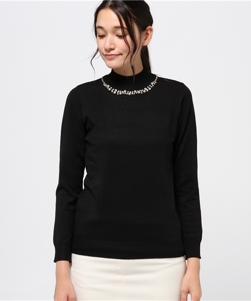 earth music&ecology（アースミュージックアンドエコロジー）の「【2016Autumn】《ハイハイハイネック》ニットプルオーバー（ニット/セーター・レディース・ブルーグリーン/ピンクベージュ/アイボリー/ブラック/サックスブルー/レッド/ライトグレー/キャメル/マスタード/ネイビー・L/S/M）」の11枚目の写真