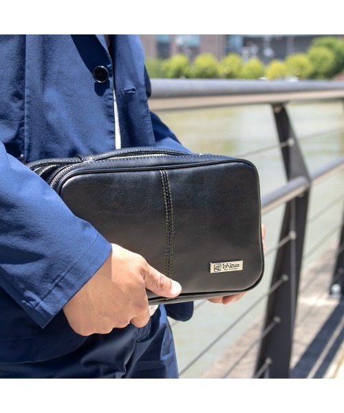 礎-ishizue-(イシズエ)の「豊岡製ダブルファスナークラッチバッグ(クラッチバッグ・メンズ・グリーン/ワイン/ブラック/ベージュ・ONE SIZE)」の19枚目の写真