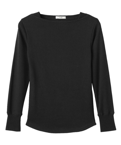 CLANE(クラネ)の「BOAT NECK RIB L/T(Tシャツ/カットソー・レディース・ブラック/ホワイト/グレー・2/1)」の3枚目の写真