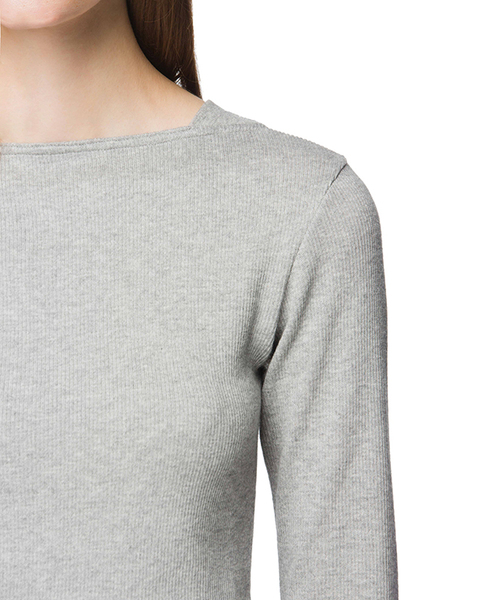 CLANE(クラネ)の「BOAT NECK RIB L/T(Tシャツ/カットソー・レディース・ブラック/ホワイト/グレー・2/1)」の11枚目の写真