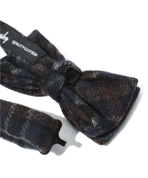 BEAMS BOY（ビームスボーイ）の「BEAMS BOY / フラノチェック ボウタイ（ネクタイ・レディース・ブラウン/ネイビー・ONE SIZE）」の4枚目の写真
