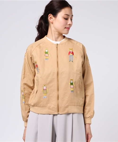 rovtski（ロフトスキー）の「ネコ刺繍MA-1ブルゾン2L17010601（MA-1
