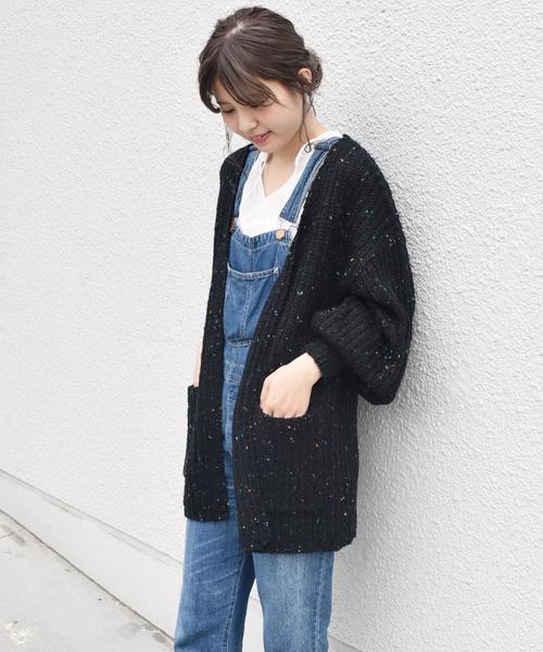 Khaju(カージュ)の「Khaju:カラーネップカーディガン◇(カーディガン/ボレロ・レディース・ブラック/オフホワイト/ライトグレー・ONE SIZE)」の13枚目の写真