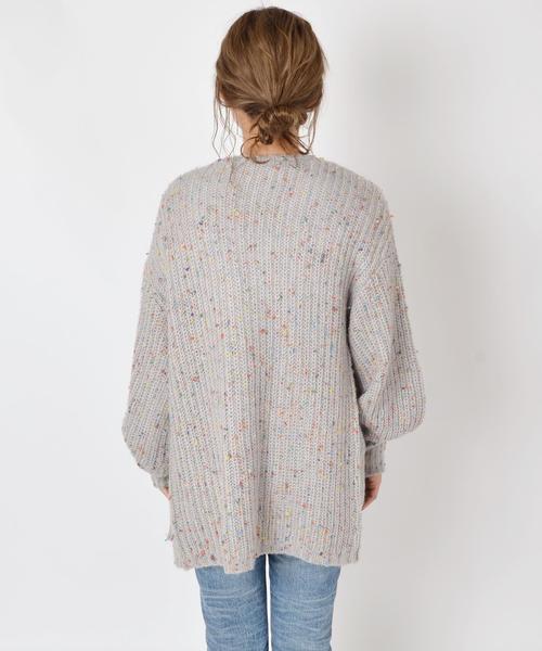 Khaju(カージュ)の「Khaju:カラーネップカーディガン◇(カーディガン/ボレロ・レディース・ブラック/オフホワイト/ライトグレー・ONE SIZE)」の9枚目の写真