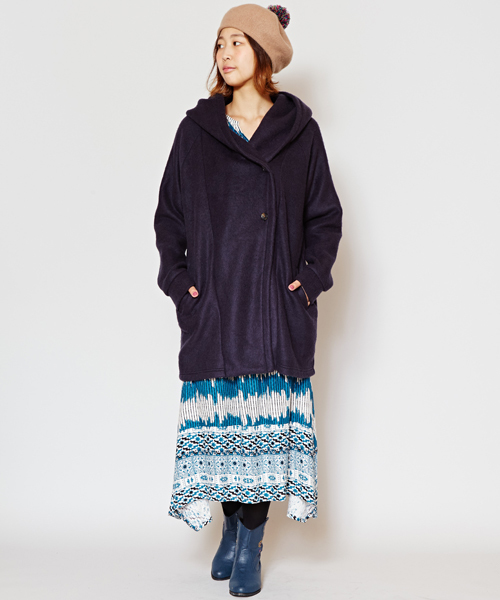 チャイハネ（チャイハネ）の「【チャイハネ】yul ボリュームカラーシンプルコート（その他アウター・レディース・ベージュ/ネイビー/グリーン・FREE）」の4枚目の写真