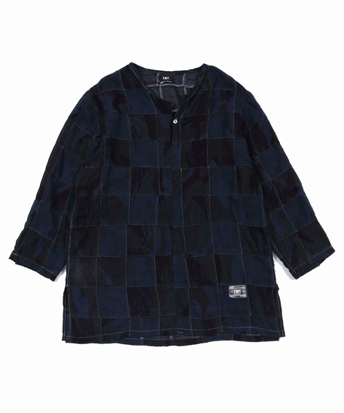 TMT（ティーエムティー）の「CAMO-GAZE PACHWORK TUNIC SHIRTS（シャツ/ブラウス・メンズ・カーキ/ネイビー・MEDIUM/LARGE/X-LARGE/SMALL）」の4枚目の写真