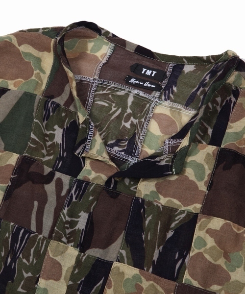 TMT（ティーエムティー）の「CAMO-GAZE PACHWORK TUNIC SHIRTS（シャツ/ブラウス・メンズ・カーキ/ネイビー・MEDIUM/LARGE/X-LARGE/SMALL）」の5枚目の写真