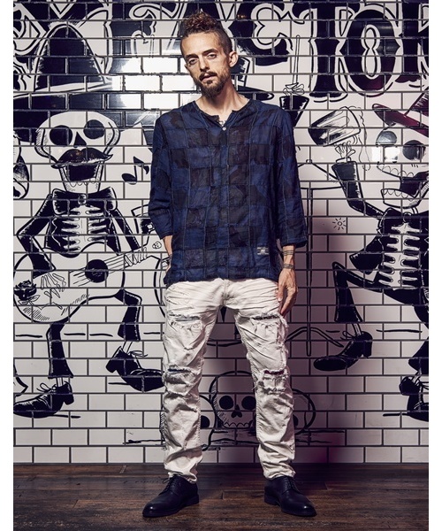 TMT（ティーエムティー）の「CAMO-GAZE PACHWORK TUNIC SHIRTS（シャツ/ブラウス・メンズ・カーキ/ネイビー・MEDIUM/LARGE/X-LARGE/SMALL）」の10枚目の写真