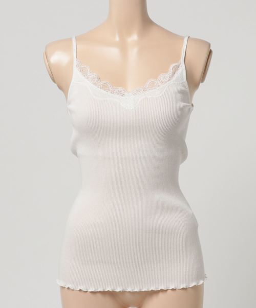 LOWRYS FARM（ローリーズファーム）の「レースマルドウキャミ　785460 （キャミソール・レディース・オフホワイト/ブラック/グレー/ブラウン/ブラック系その他・MEDIUM/LARGE）」の2枚目の写真